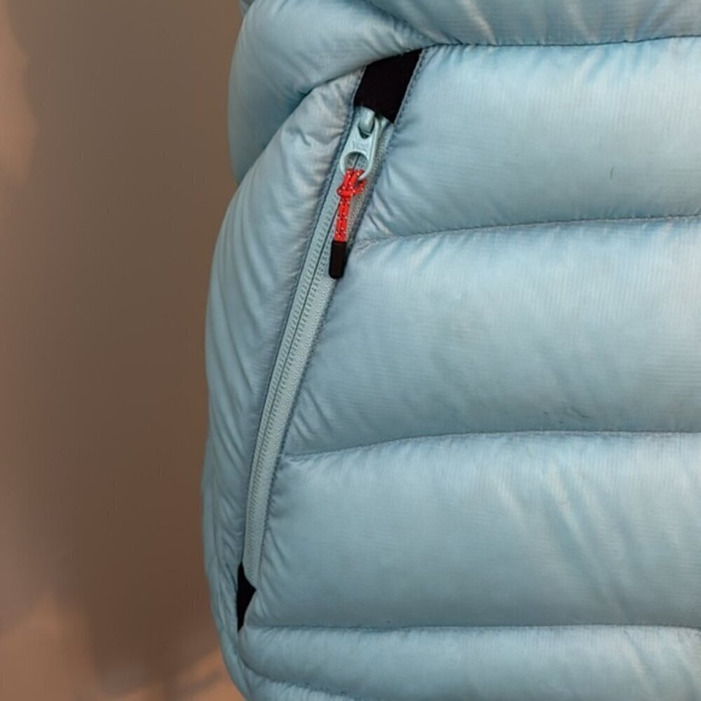 State of Elevenate Goose Down Hooded Puffer Vest Blue Size Small - Picture 4 of 11